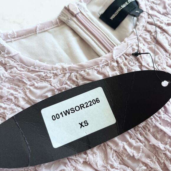 Wrong Side Of Right mauve smocked tiered modest 3/4 sleeve maxi dress XS - Picture 11 of 13